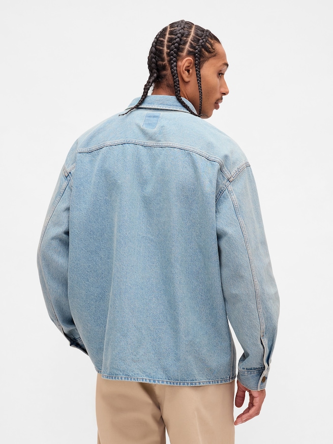 デニム オーバーサイズ ユーティリティ シャツジャケット-2