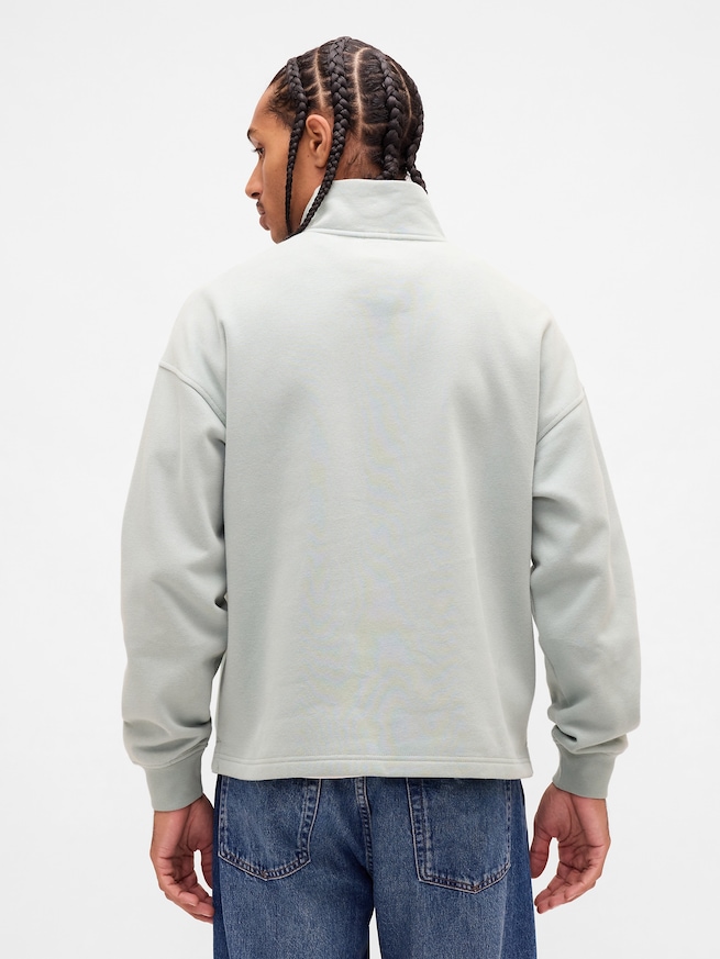 ヴィンテージソフト オーバーサイズ GAPロゴ ハーフジップ プルオーバー-2