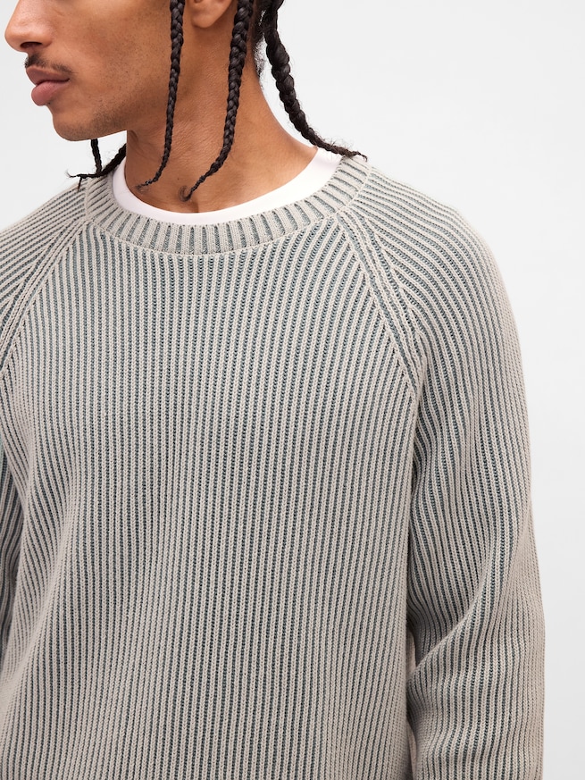 クラシック ラグラン クルーネックセーター-3