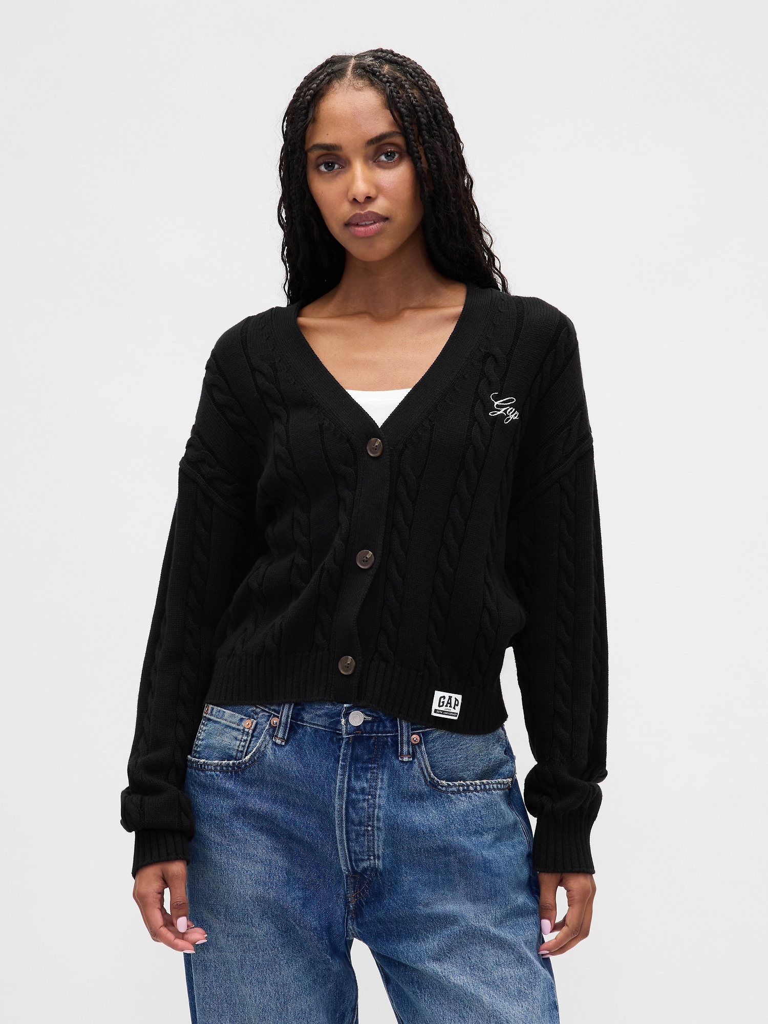 old gap デカタグ フェード ブラック カーディガン old gap デカタグ