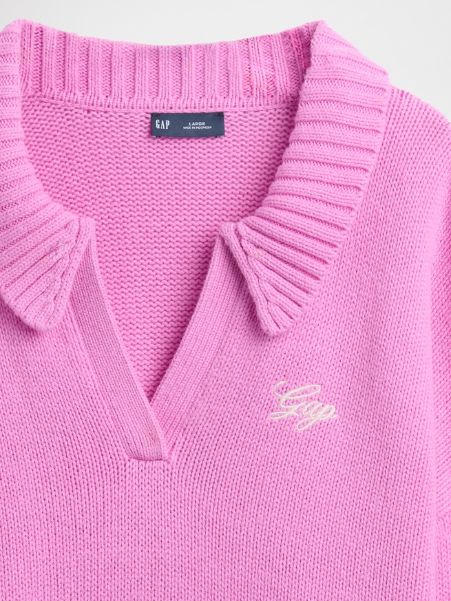 アシンメトリー GAPロゴ セーター-3
