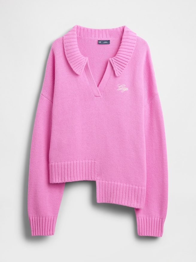 アシンメトリー GAPロゴ セーター-5