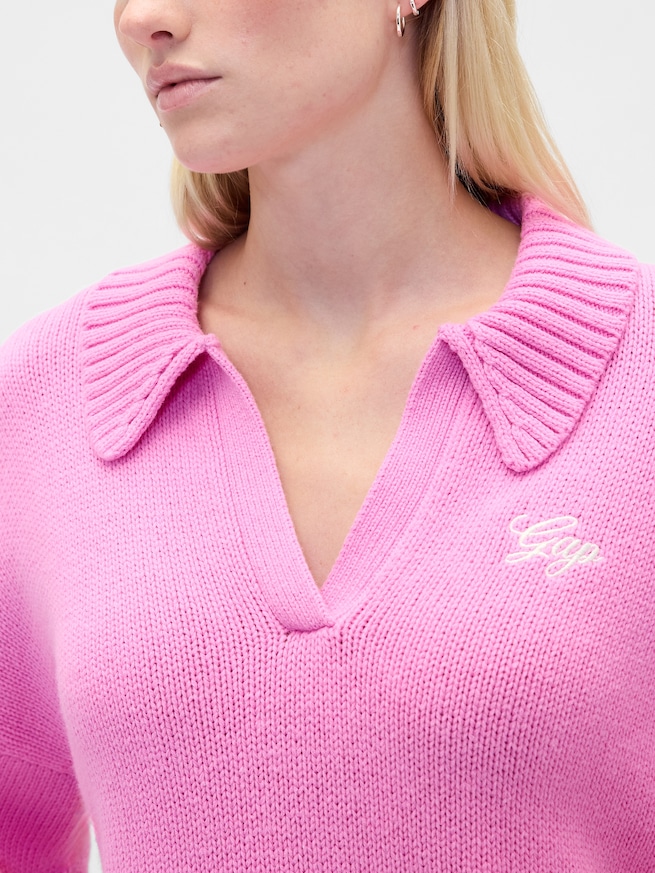 アシンメトリー GAPロゴ セーター-4