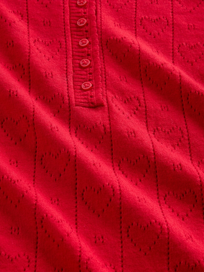 ライトウェイト CashSoft カシミヤタッチ ポインテール ハート パジャマトップス-3