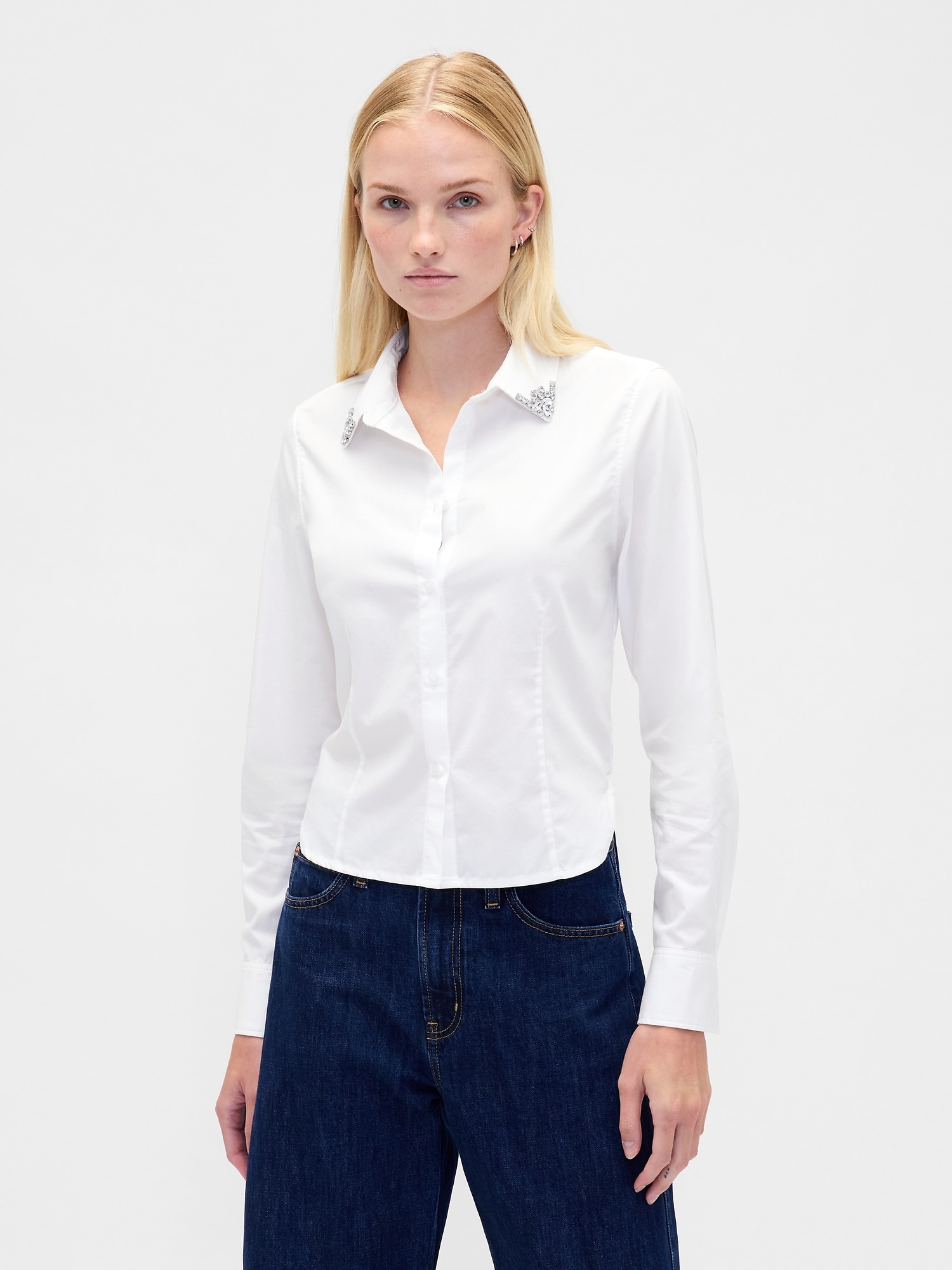 Organic Cotton Fitted Crop Shirt