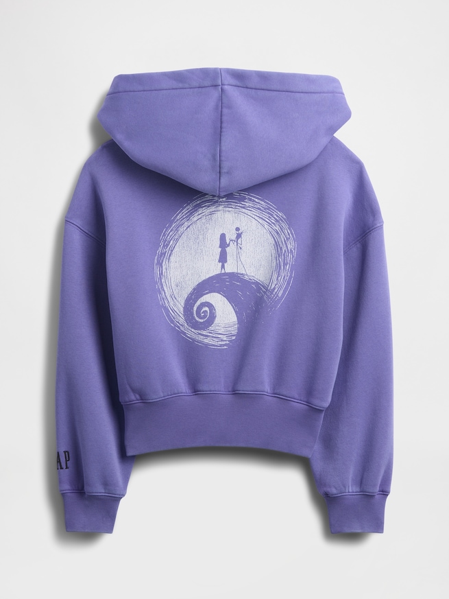 ナイトメアー・ビフォア・クリスマス ヴィンテージソフト クロップドパーカー (キッズ)-0