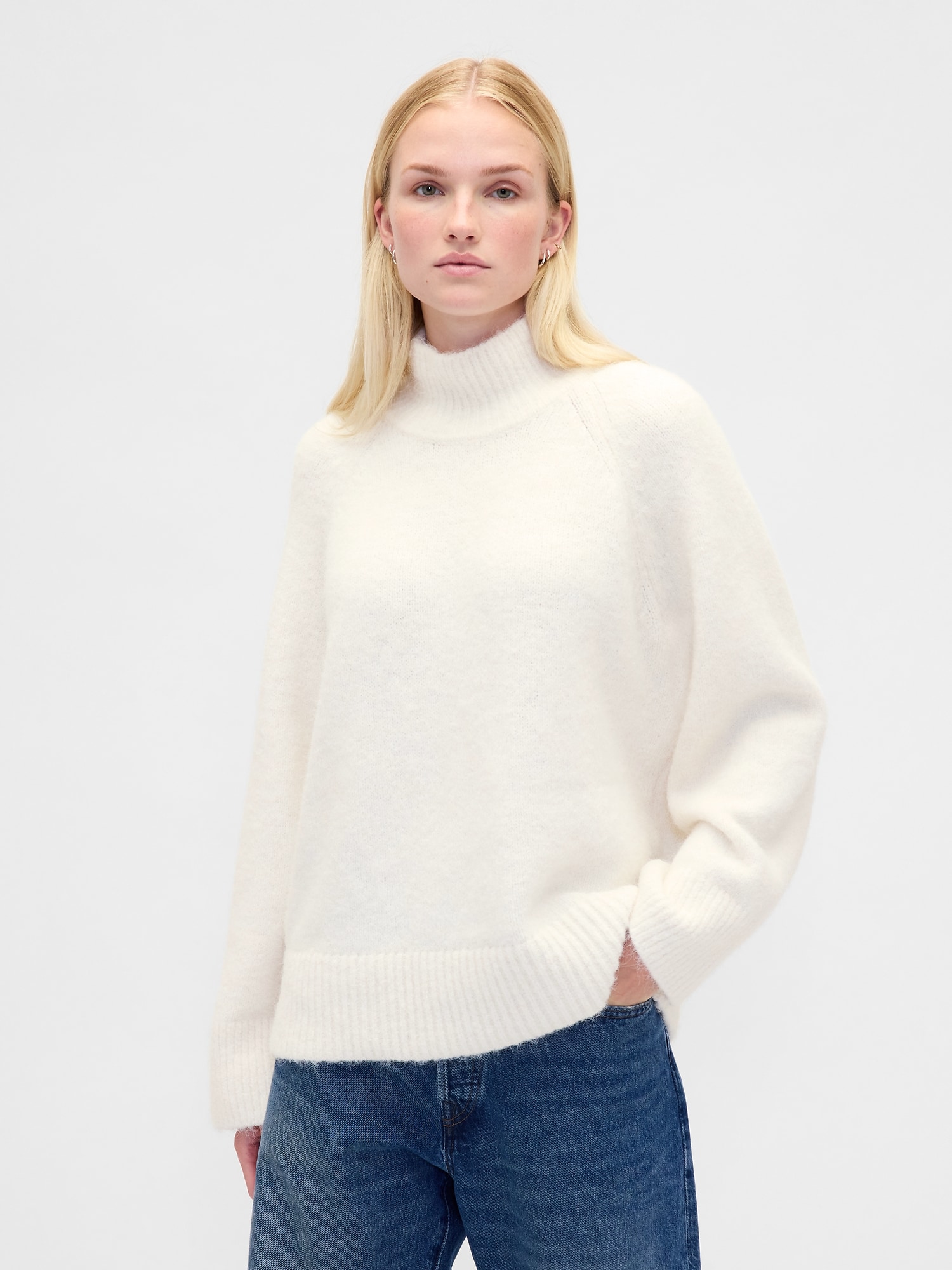 Fuzzy Oversized Turtleneck Sweater