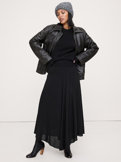 Drapey Georgette Maxi Skirt