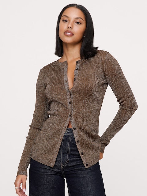 Metallic Cardigan Sweater