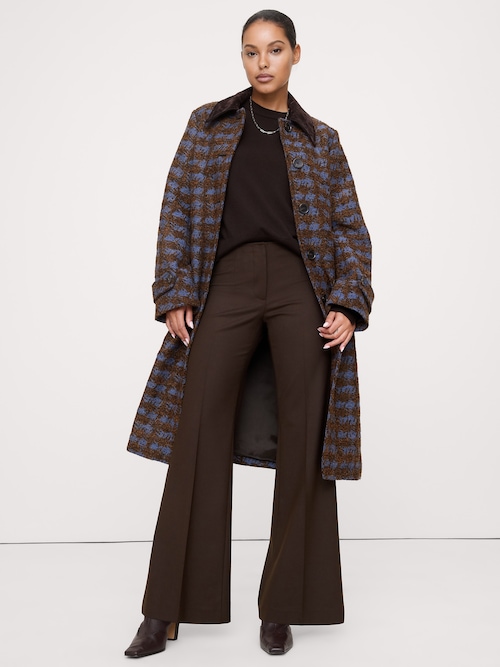 ミッドライズ フレア ストレッチ ウールブレンドパンツ ミッドライズ フレア ストレッチ ウールブレンドパンツ