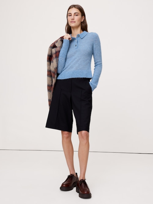 イタリアン アルパカ ブレンド ニットポロ