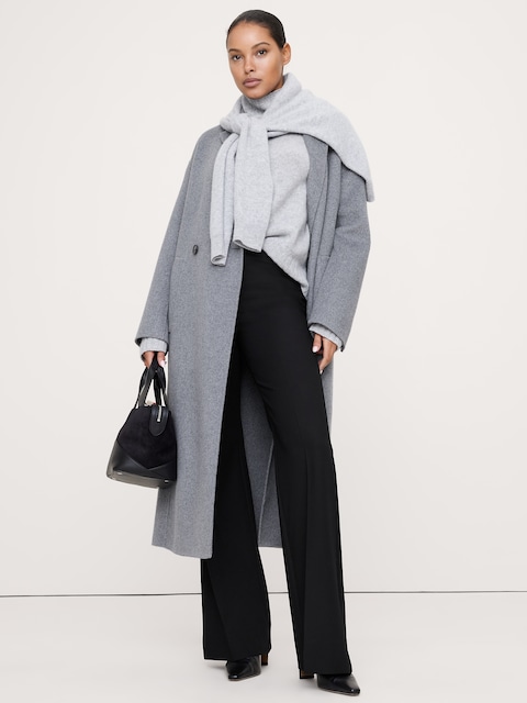 PANTALON MODERNE ÉVASÉ À TAILLE HAUTE EN TISSU URBAIN EXTENSIBLE