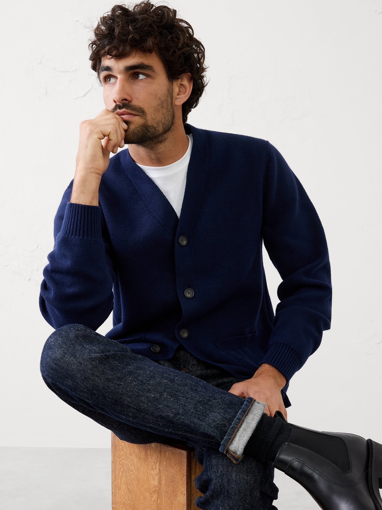 V-Neck Cardigan Sweater