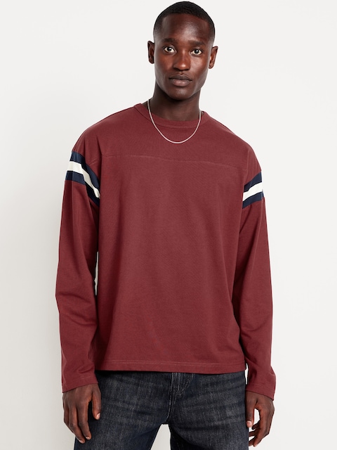 Heavyweight Long-Sleeve Football-Style T-Shirt