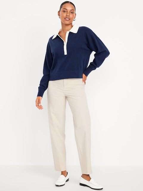 PANTALON PIXIE AMPLE ET DROIT À TAILLE HAUTE