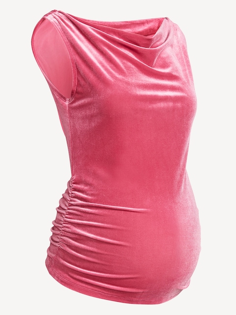 Maternity Velvet Asymmetrical Shoulder Top