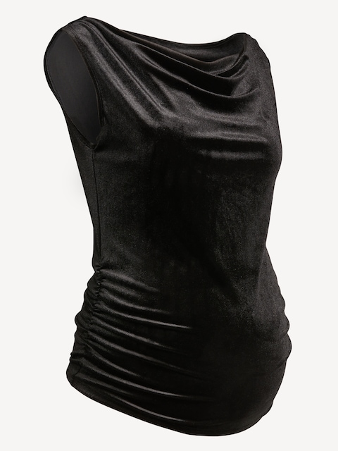 Maternity Velvet Asymmetrical Shoulder Top