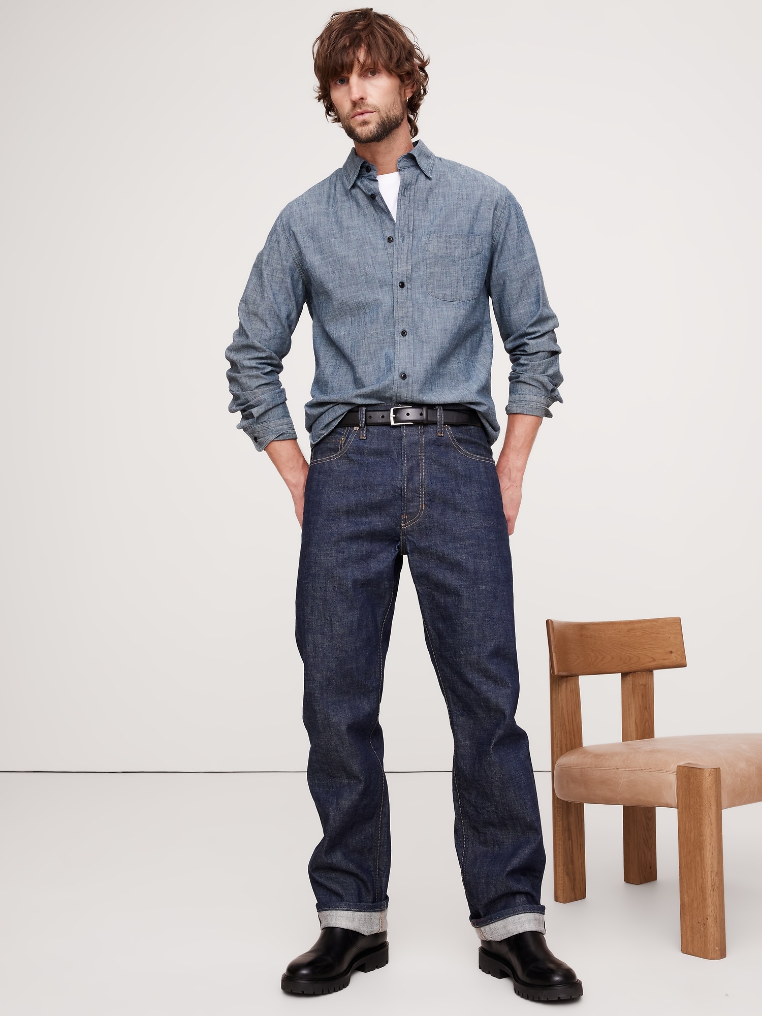 CHEMISE EN CHAMBRAY, COUPE STANDARD