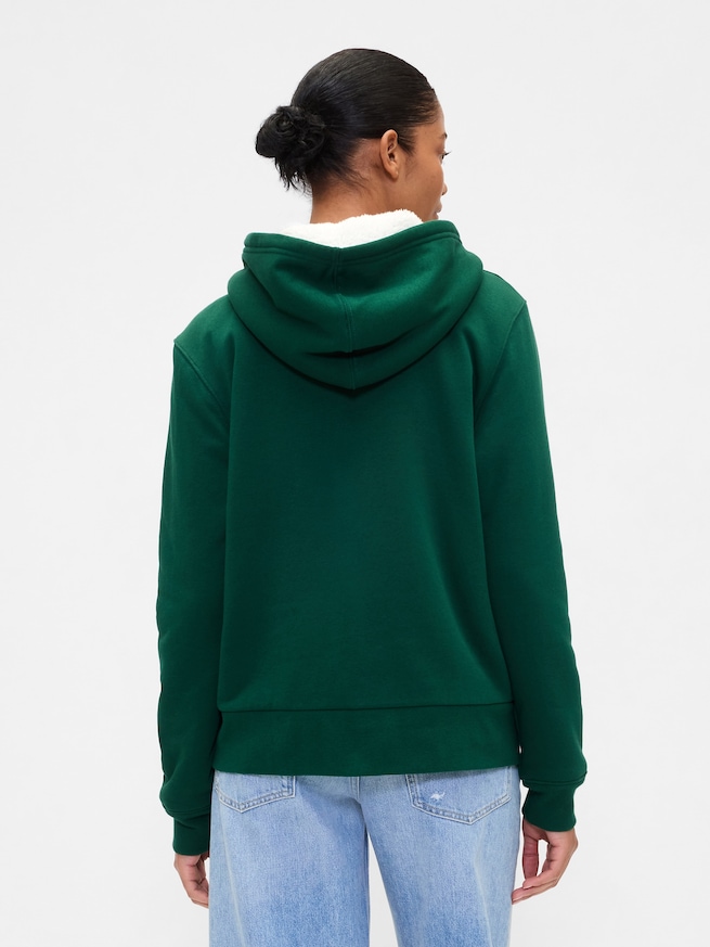 リラックスフィット GAPロゴ 裏ボア ジップアップパーカー-2