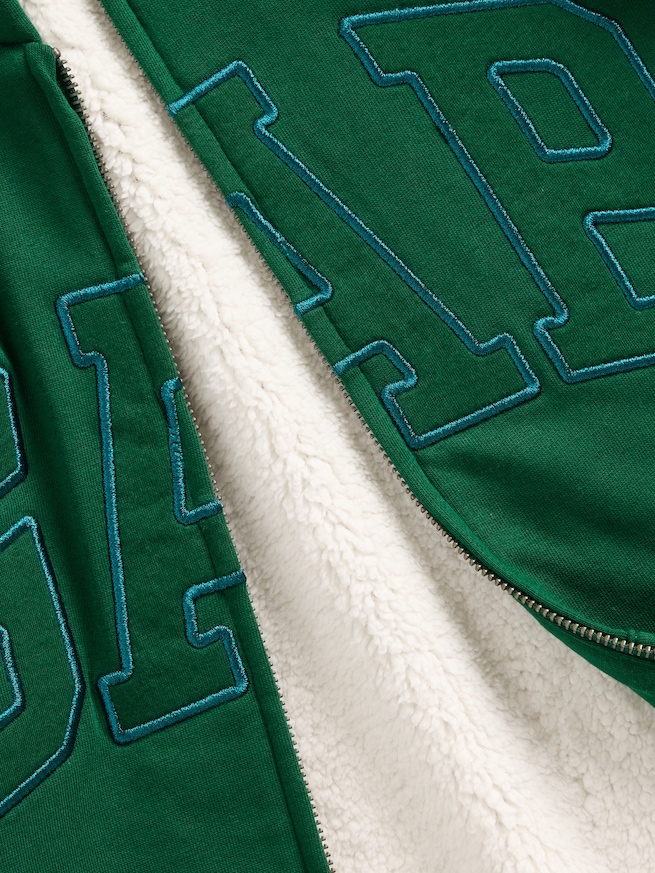 リラックスフィット GAPロゴ 裏ボア ジップアップパーカー-3