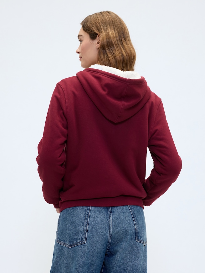 リラックスフィット GAPロゴ 裏ボア ジップアップパーカー-2