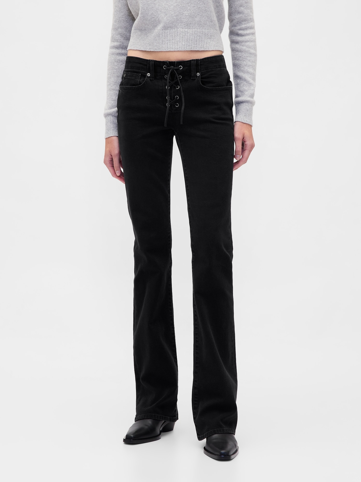 Low Rise Long & Lean Lace-Up Jeans