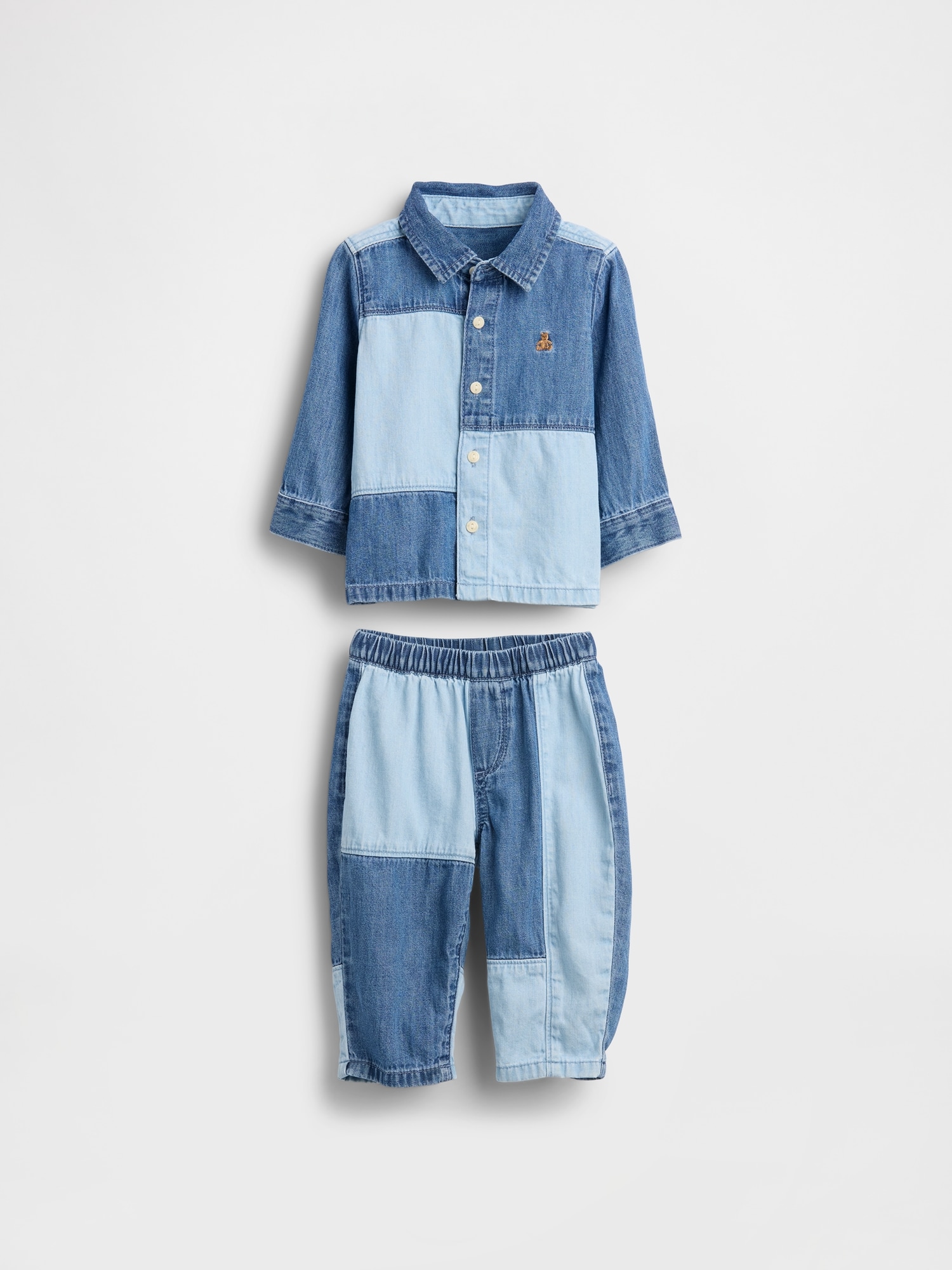 ENSEMBLE EN DENIM DEUX TONS POUR BÉBÉ