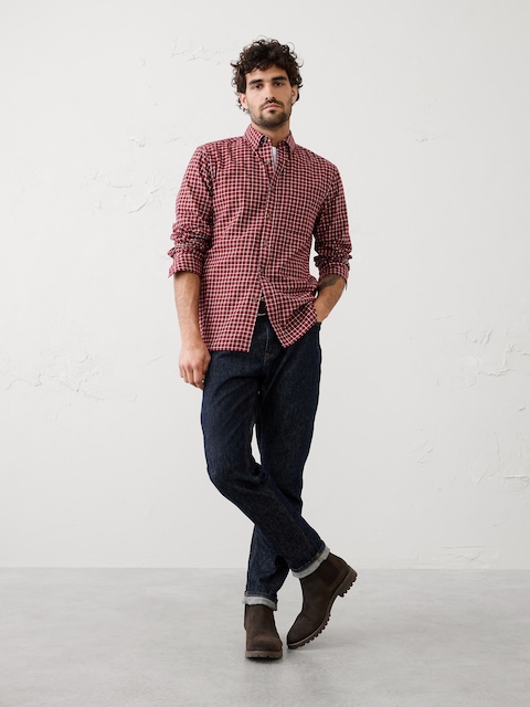 Slim-Fit Lightweight Flannel Shirt