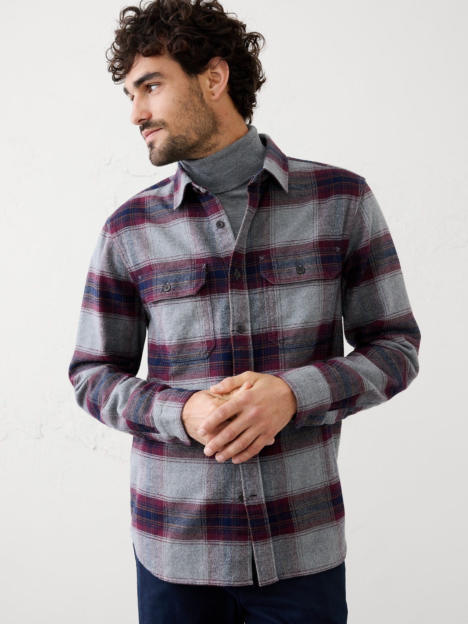 Standard-Fit Heavyweight Flannel Shirt