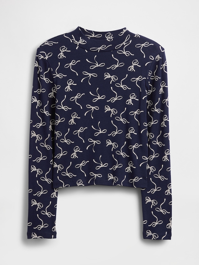 リブ モックネック Tシャツ (キッズ)-1