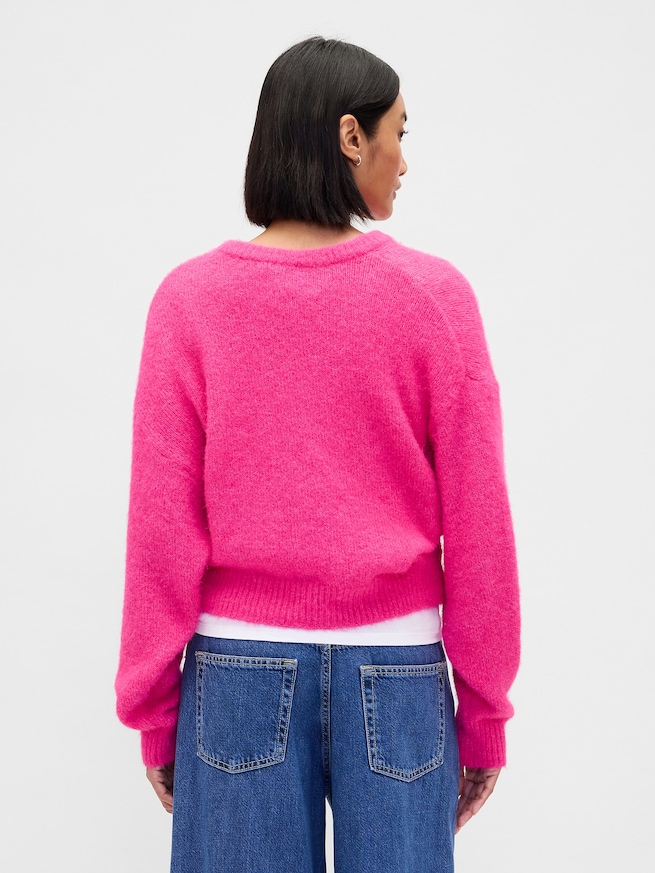 ふわもこ オーバーサイズ クルーネックセーター-2