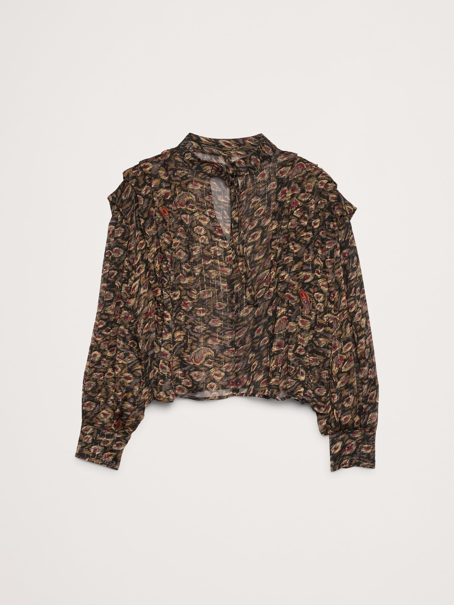 シアー プリーツ ショルダー トップス-4 シアー プリーツ ショルダー トップス-4