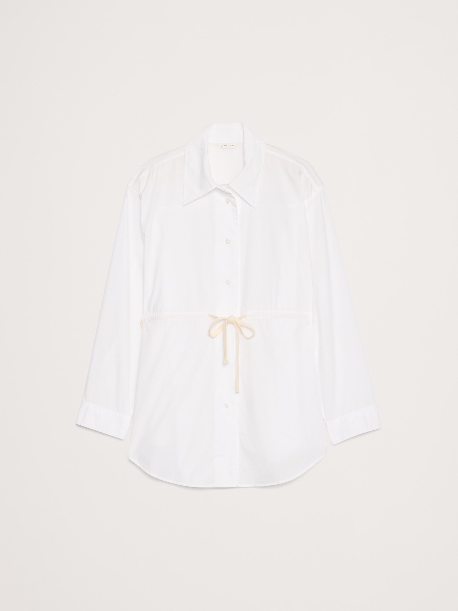 コットン ポプリン ドローストリング ウエスト チュニック-4