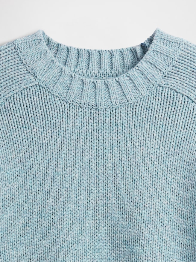 コットンブレンド リラックスフィット クルーネックセーター-3