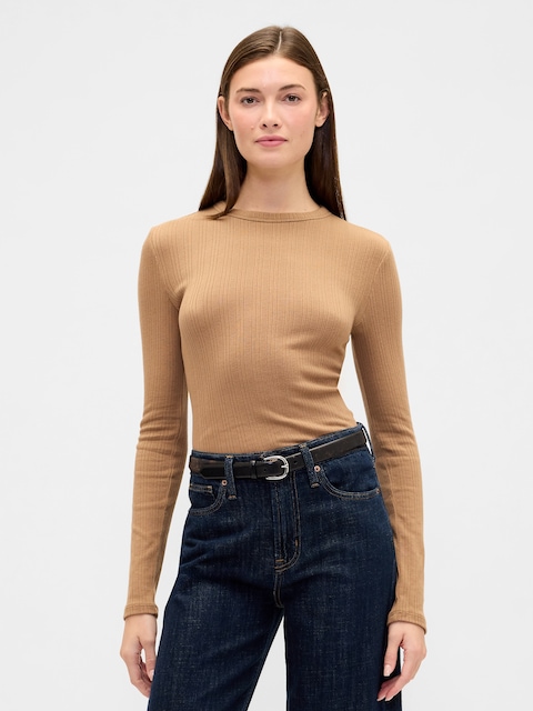 Ribbed Crewneck T-Shirt