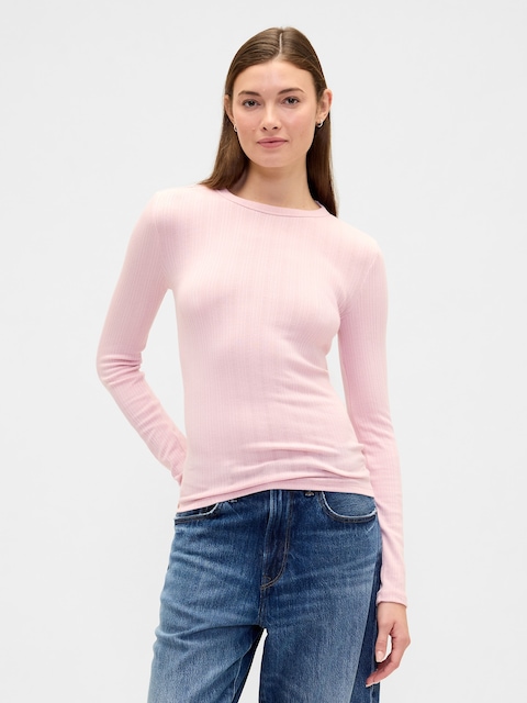 Ribbed Crewneck T-Shirt