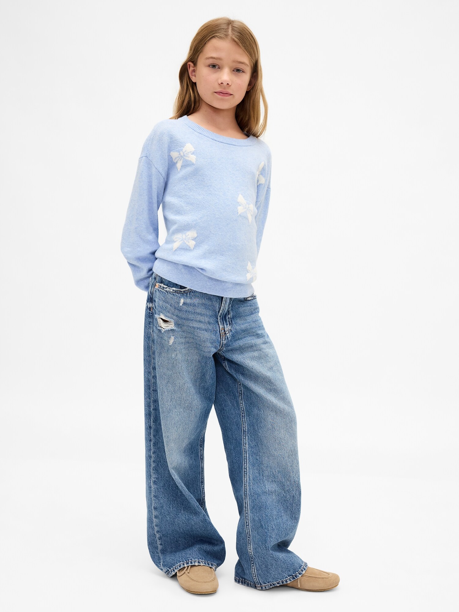 CashSoft カシミヤタッチ クルーネックセーター(キッズ）-2