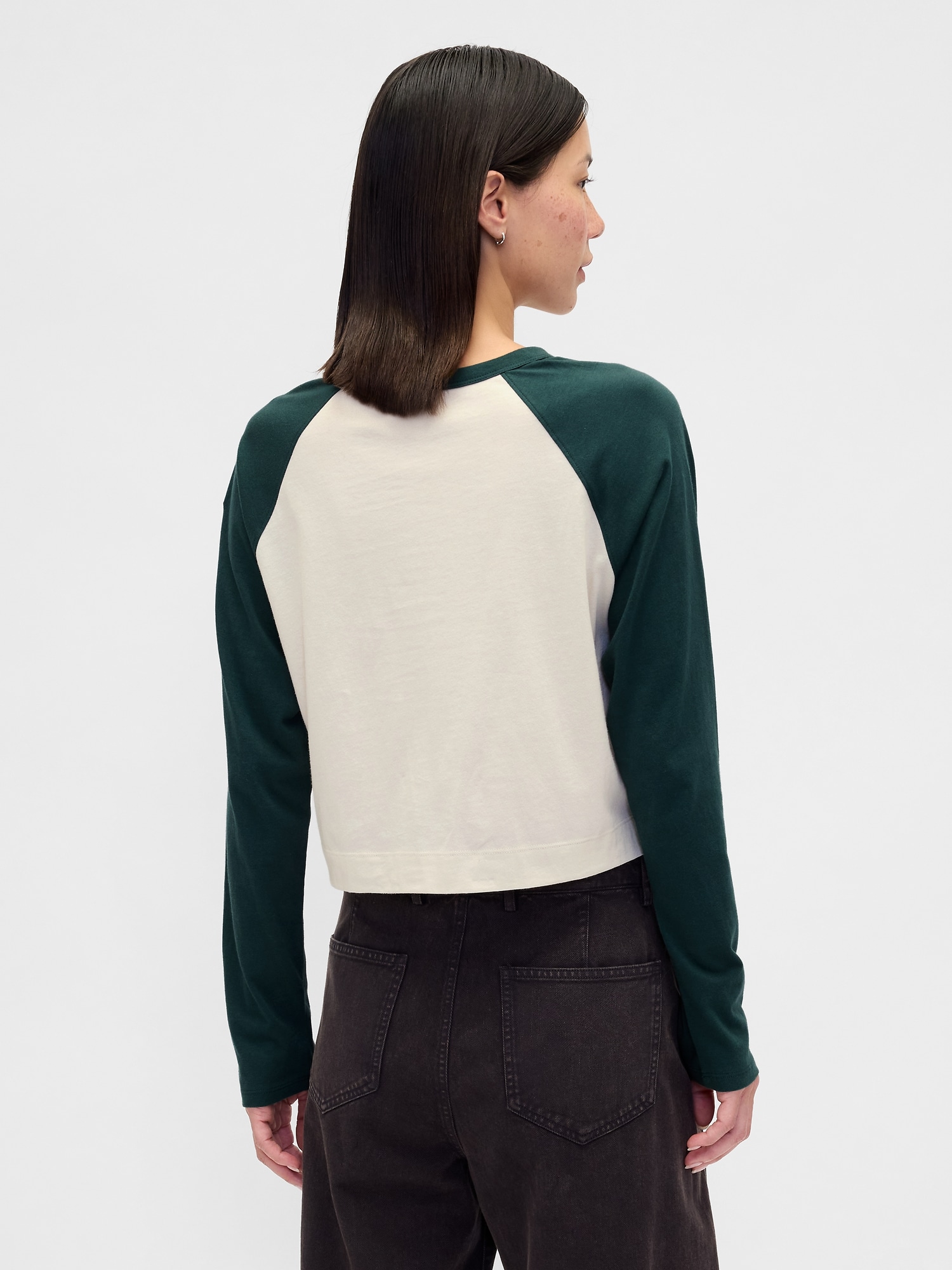 リラックスフィット クロップド GAPロゴTシャツ-2