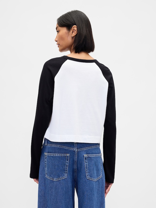 リラックスフィット クロップド GAPロゴTシャツ-2