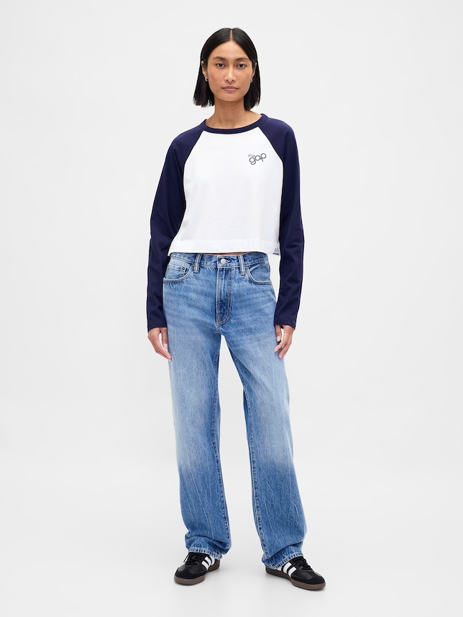 リラックスフィット クロップド GAPロゴTシャツ-1