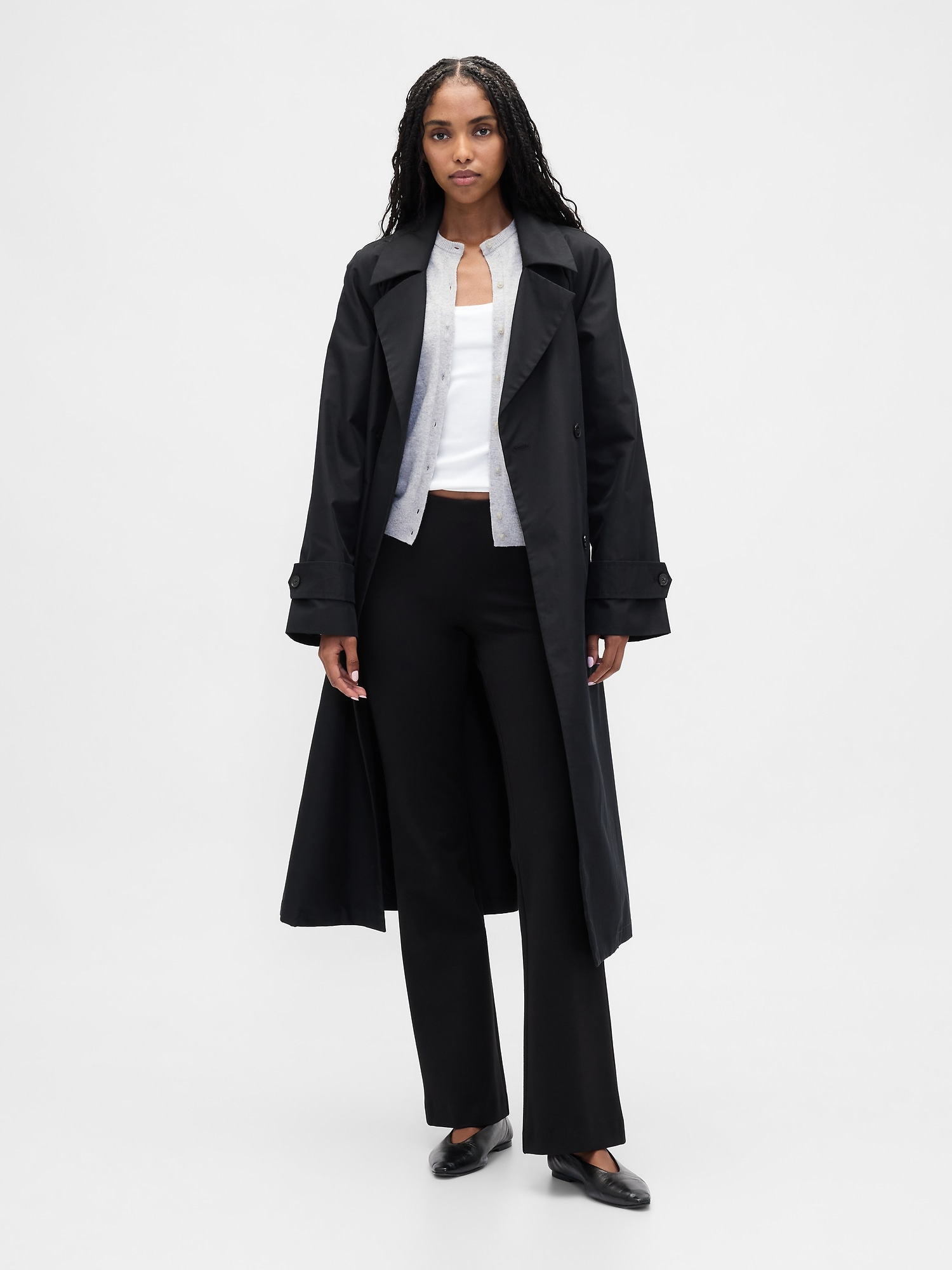 Low Rise Double Knit Flare Pants