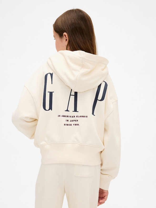 30th アニバーサリー フレンチテリー GAPロゴ ジップアップパーカー (キッズ)-2