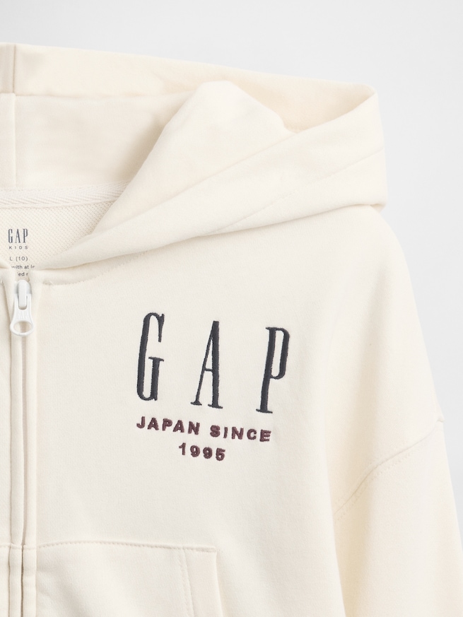 30th アニバーサリー フレンチテリー GAPロゴ ジップアップパーカー (キッズ)-4