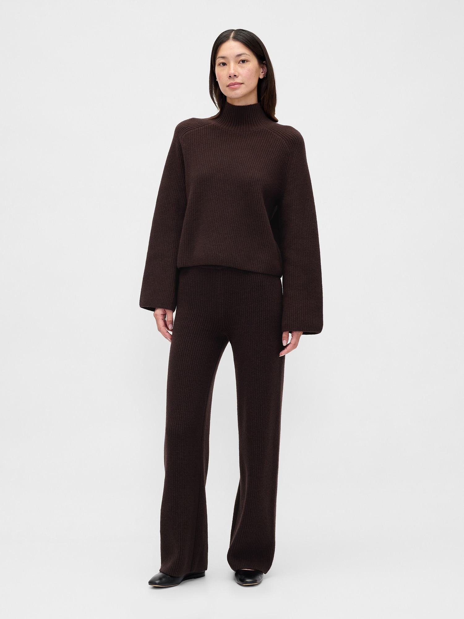 CashSoft Shaker-Stitch Sweater Pants