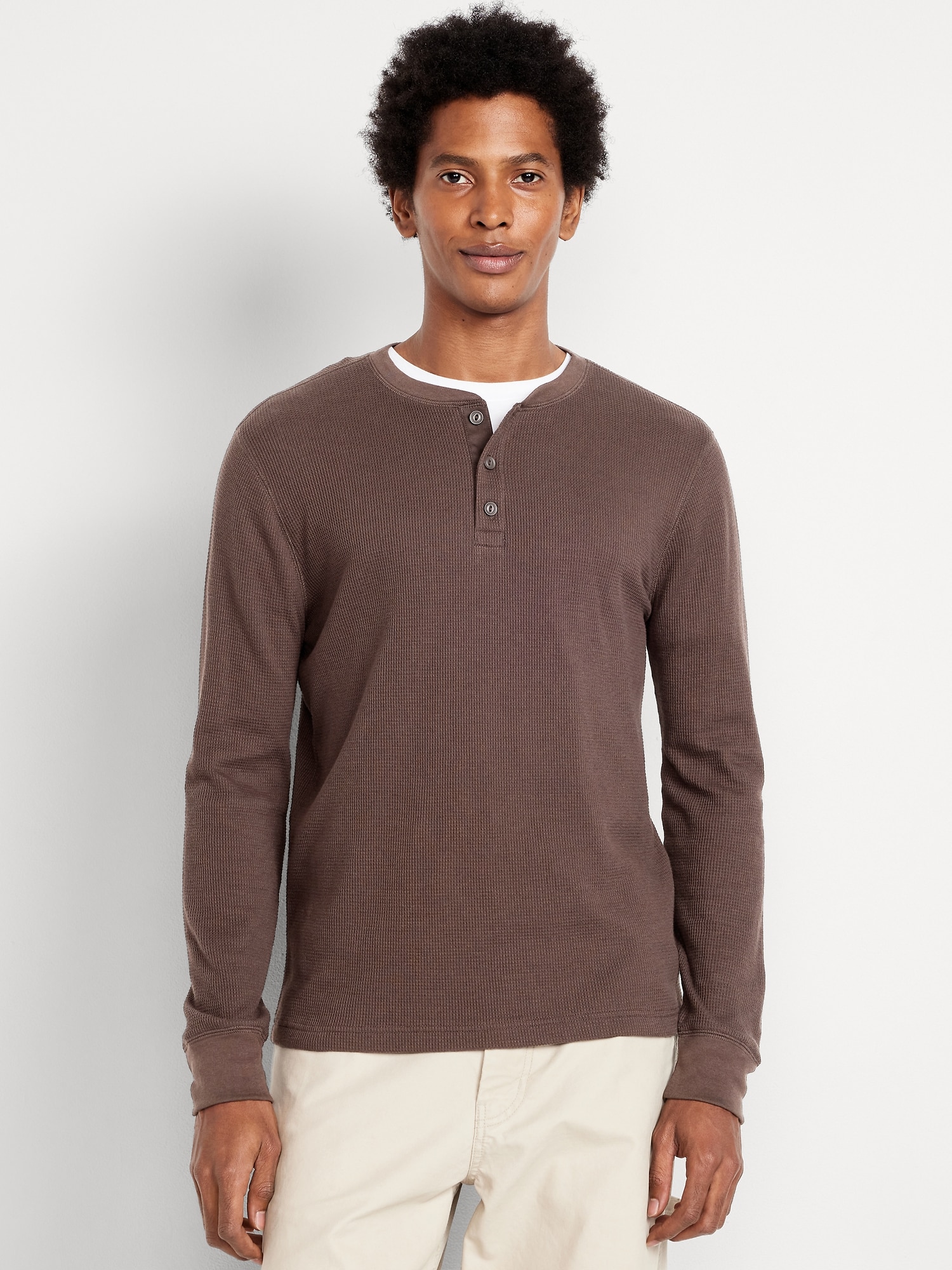 Men's Waffle Knit Henley | Old Navy