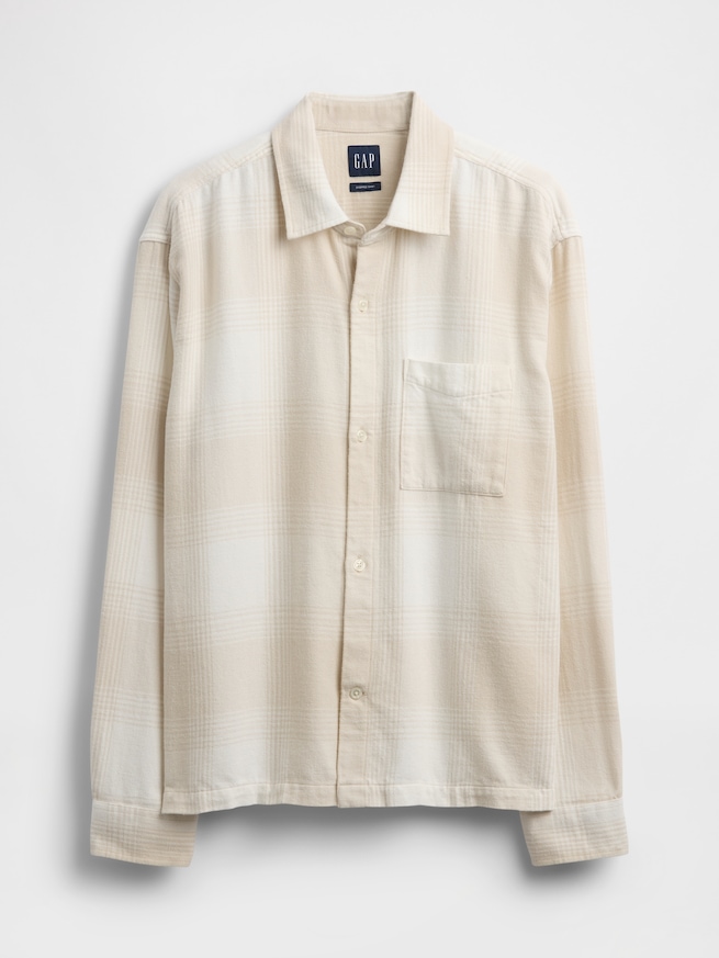 リラックスフィット フランネルシャツ-4