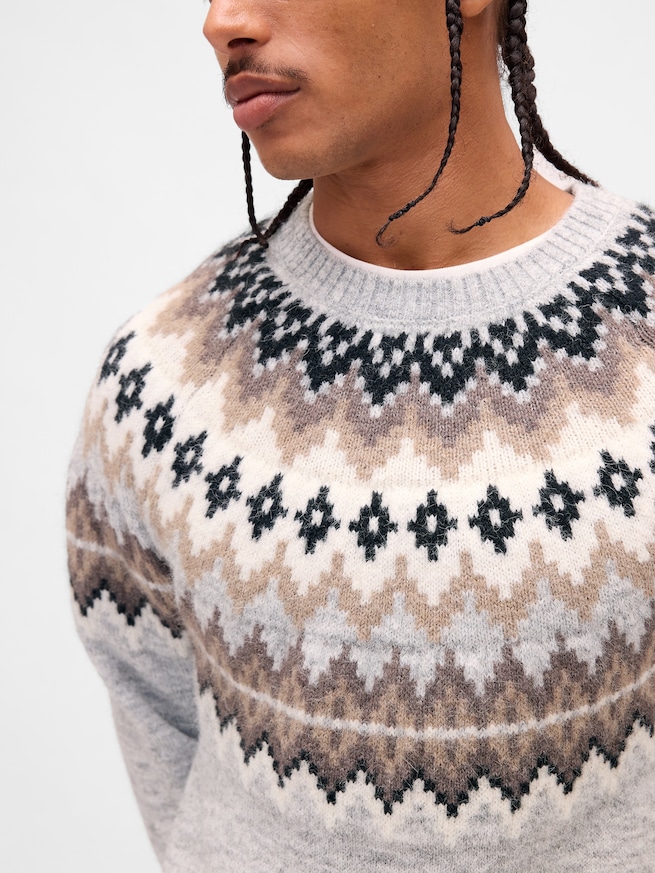 ふわもこ リラックスフィット フェアアイル セーター-3