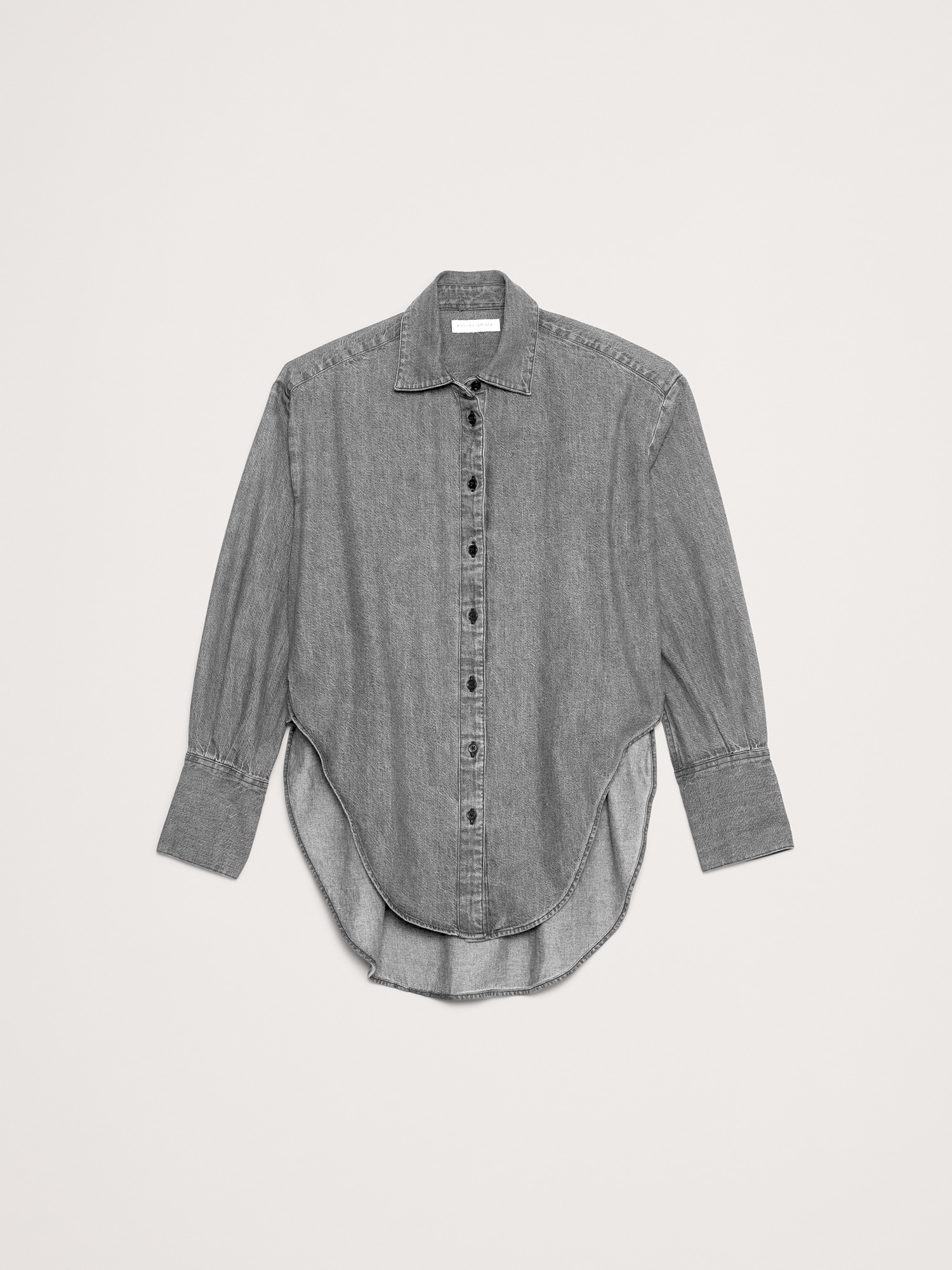 デニム カーブヘム シャツ-3 デニム カーブヘム シャツ-3