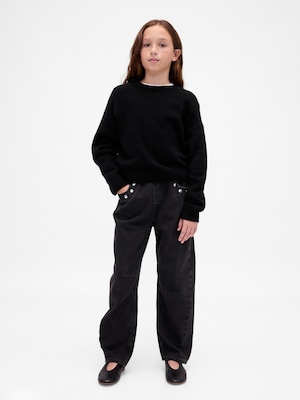 ハイライズ スタッズ イージーウエスト バレルデニム (キッズ)