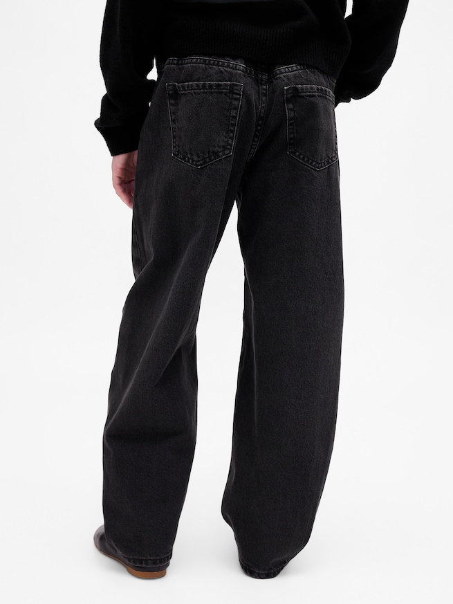 ハイライズ スタッズ イージーウエスト バレルデニム (キッズ)-3